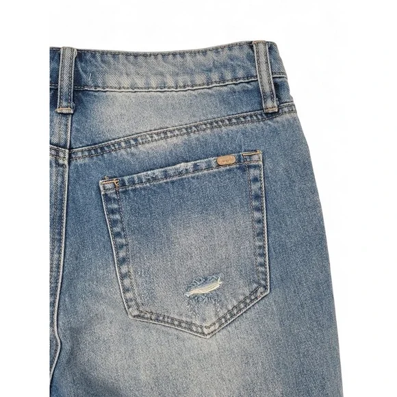 Special A Womens 3 Straight Leg Jeans Cotton Blue Distressed Raw Hem - Picture 4 of 7